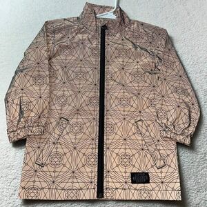 LRG Lifted Research Group Kid's Reflective Full Zip Rain Coat Y2K Pattern Size 4